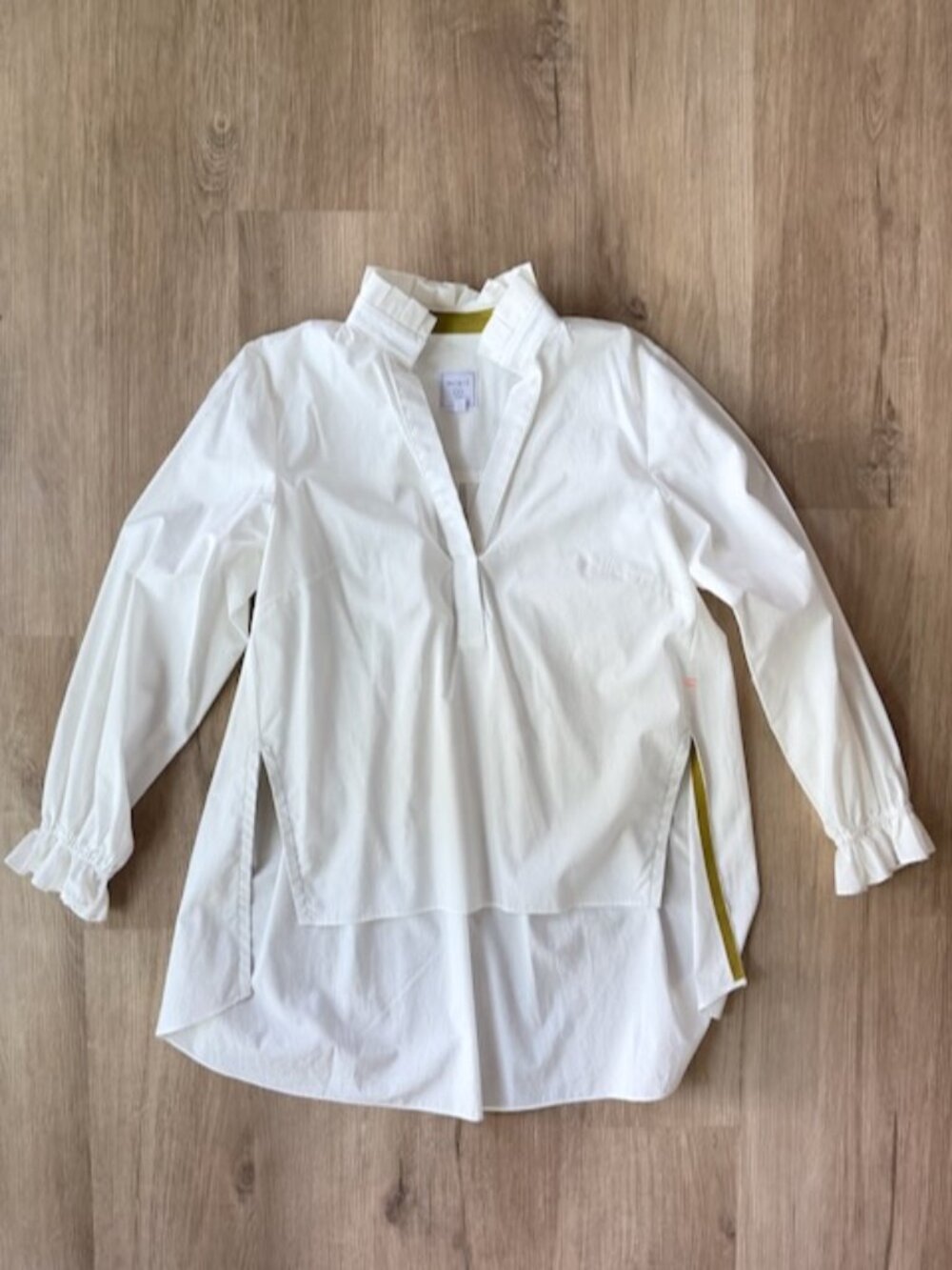 Noble 31 White Popover Blouse Ruffle Collar M